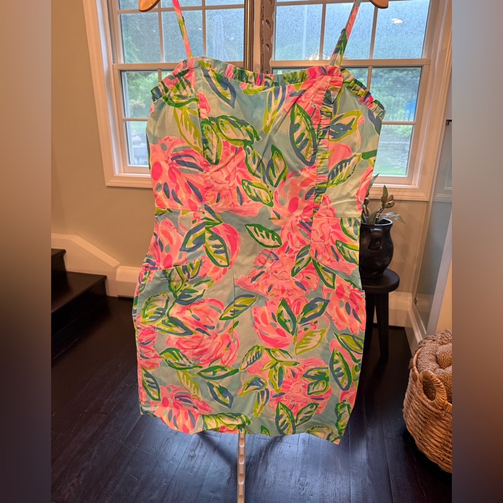 Lilly Pulitzer Pink and Green Floral Mini Dress